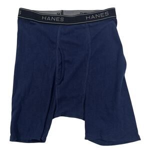 M3-47(1) HANES Men's 100% Cotton Comfort Flex Boxer Briefs Blue Small
